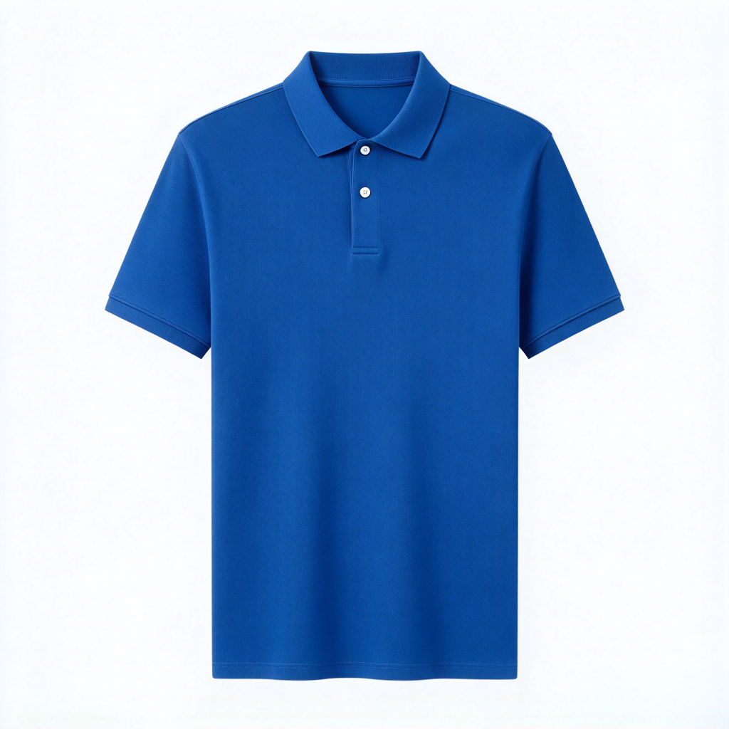 Royal Blue Classic Fit Polo Shirt - Short Sleeve Knit Collar Polo Top